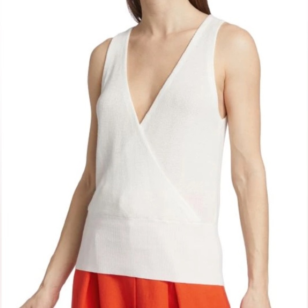 L'AGENCE Odessa Sleeveless Sweater in White